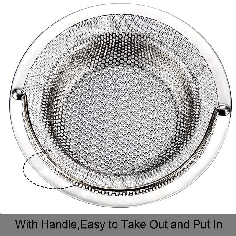 JUNADAEL J Kitchen Sink Strainer, 2-Pack Sink Strainer Basket with Handle, 4.5" Diameter, Stainless Steel, Rust Free and Dishwasher Safe - Image 5